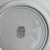 Set of 7 small dessert plates, Saint Amandinoire, Saint Amand decorated with sailboats