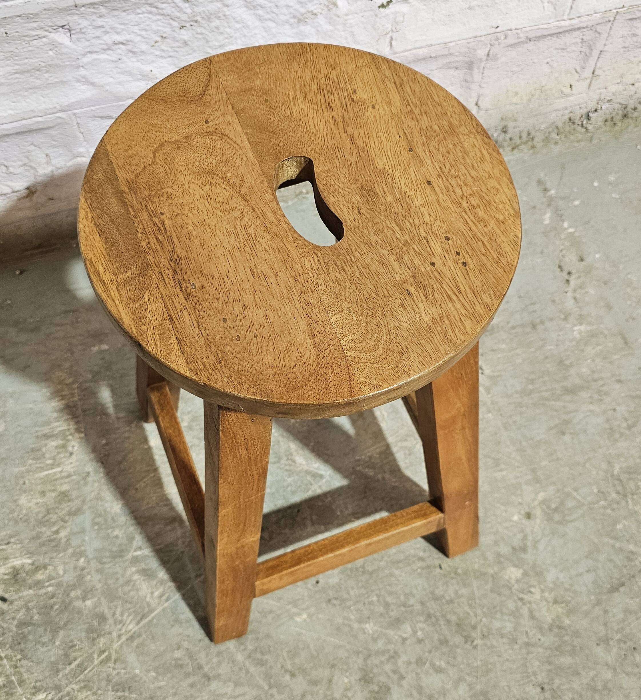 Burmese teak workshop stool