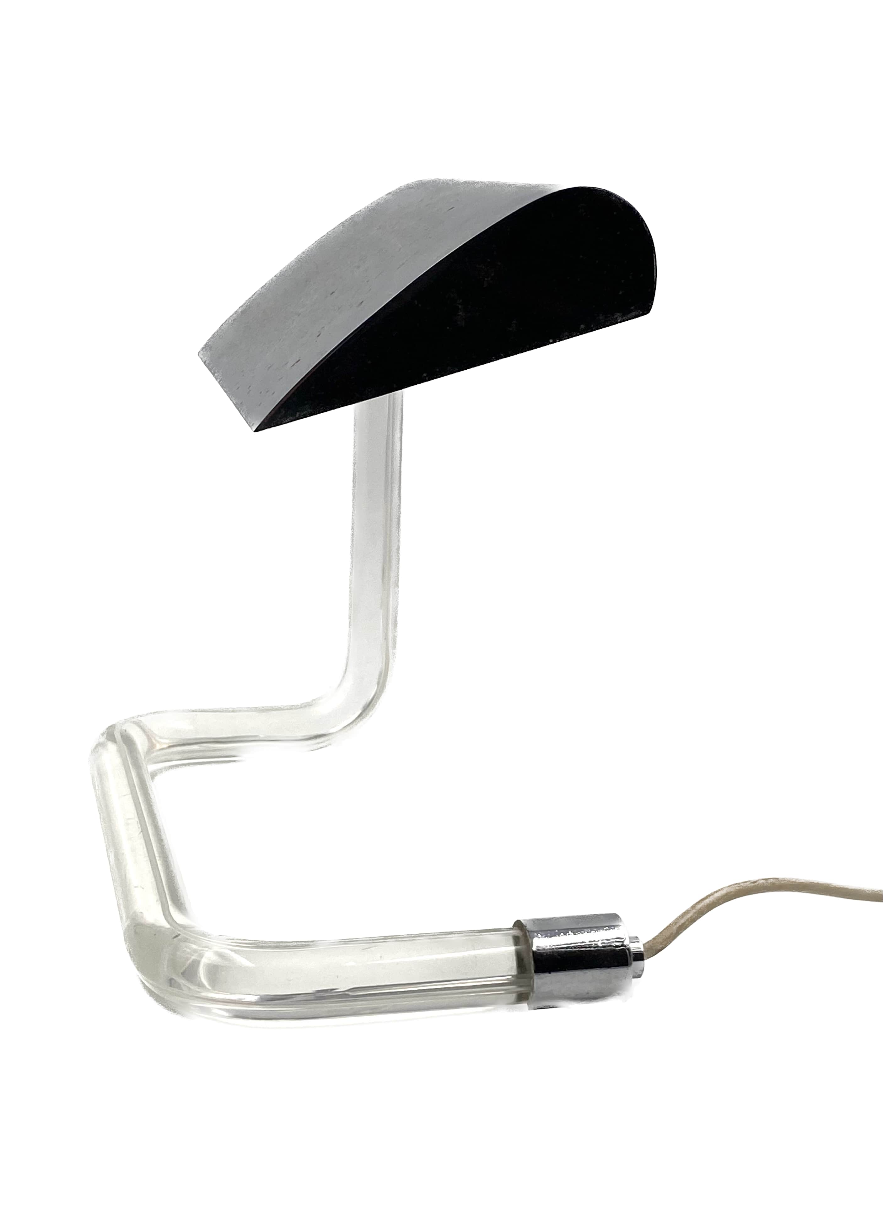 Peter hamburger, crylicord modernist crylicord desk lamp, knoll international, 1960s