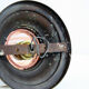 Glass and brass ceiling lamp 50s