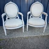 Pair of Louis XVI style armchairs