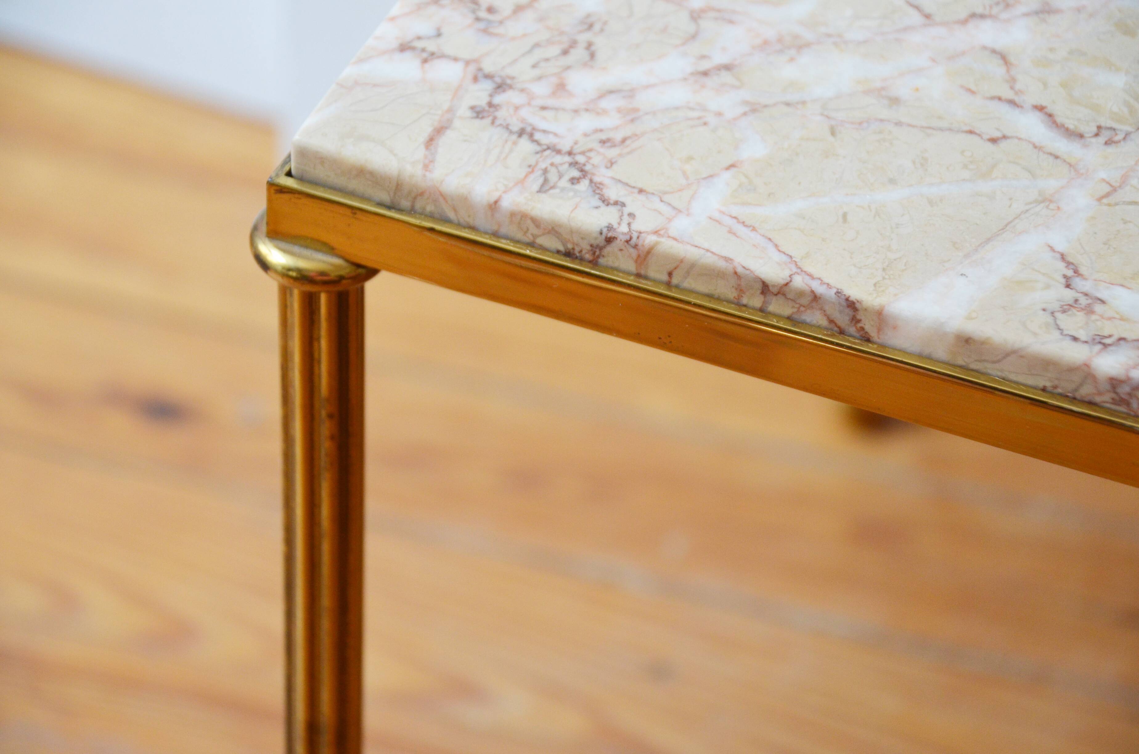 Marble and brass coffee table 60s