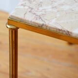 Marble and brass coffee table 60s