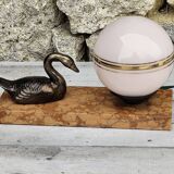 Art Deco Marble Swan Lamp