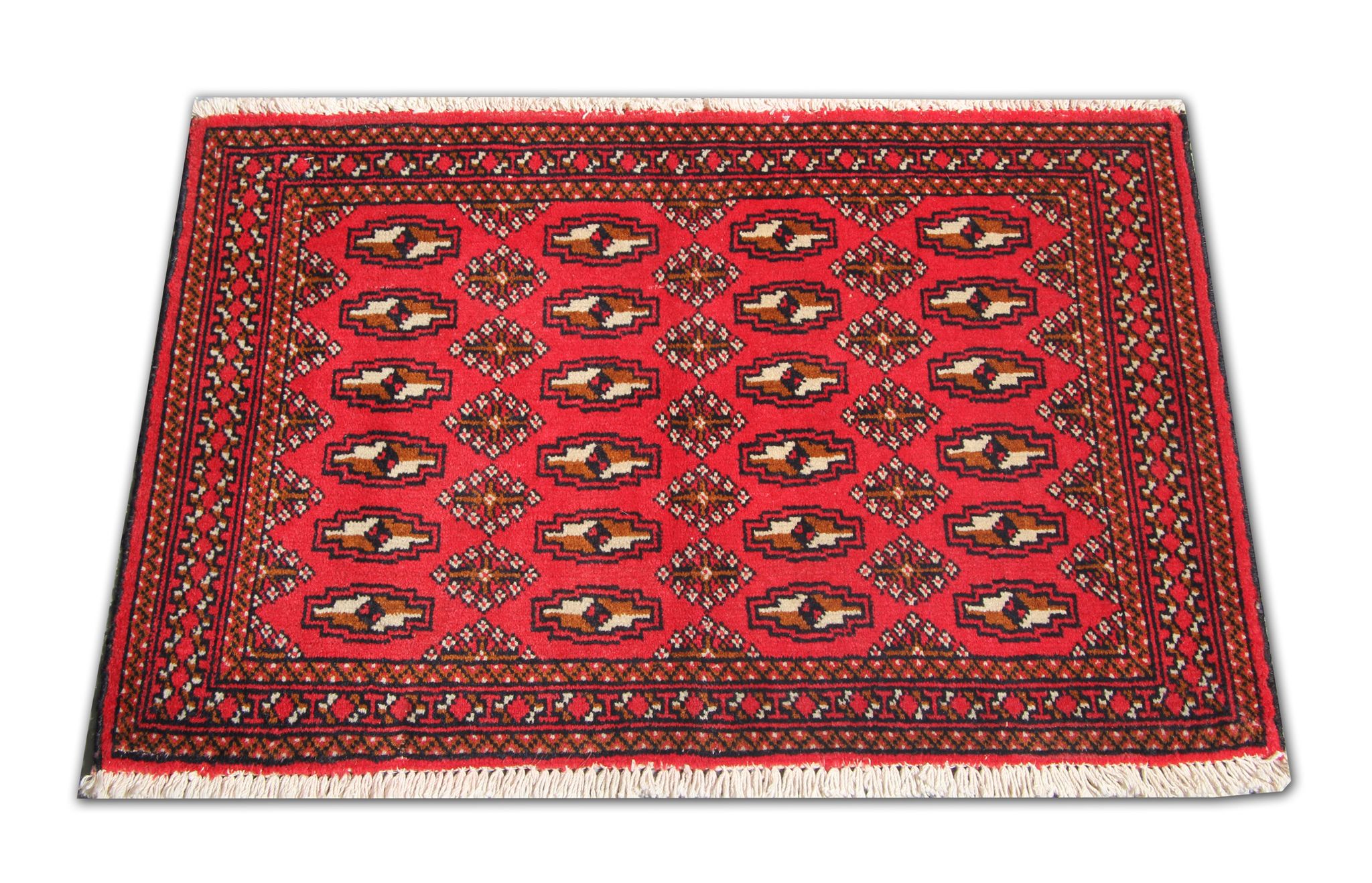 Bukhara rug red wool persian carpet 50x100cm