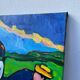 Tableau huile sur toile campagne couple
