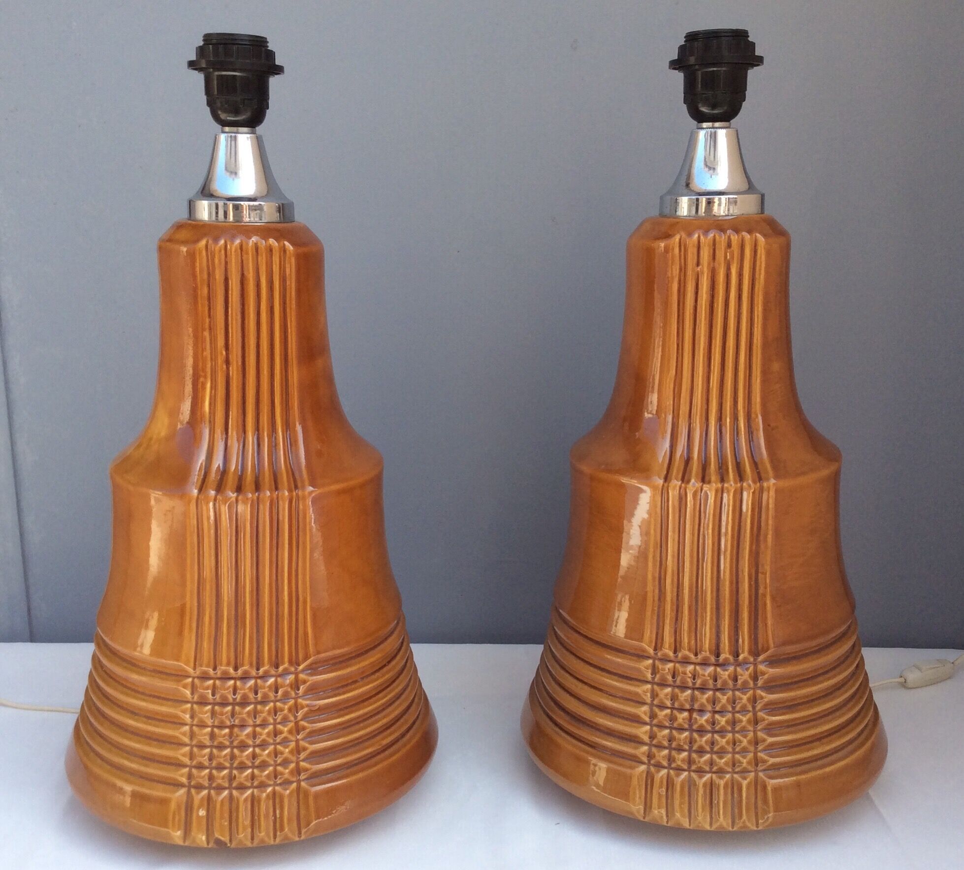Pair of ceramic lamps, 60s