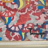 Old oil painting on canvas stamped from the 70s