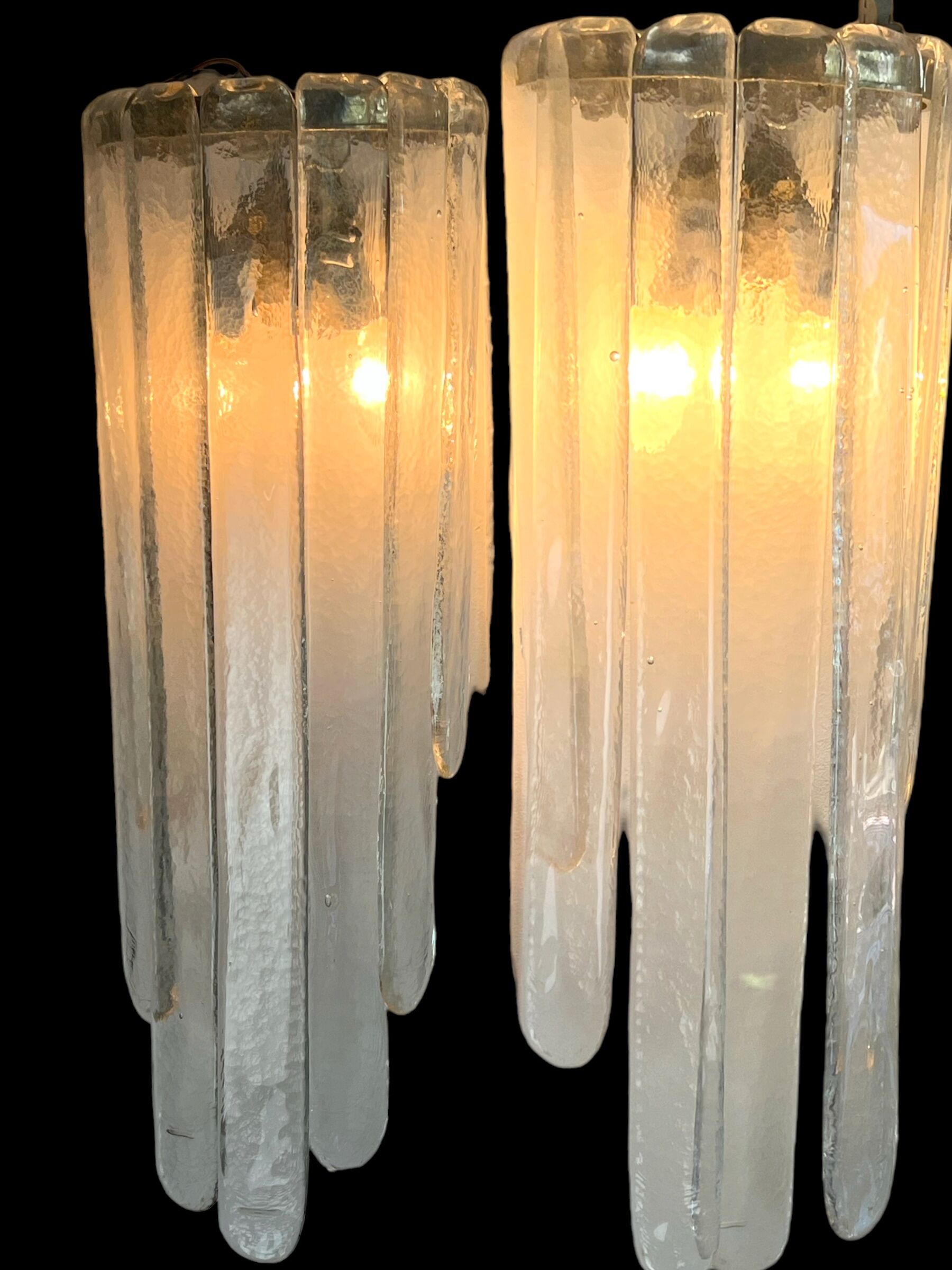 Pair of sconces " called murano waterfall " by carlo nason for mazzega