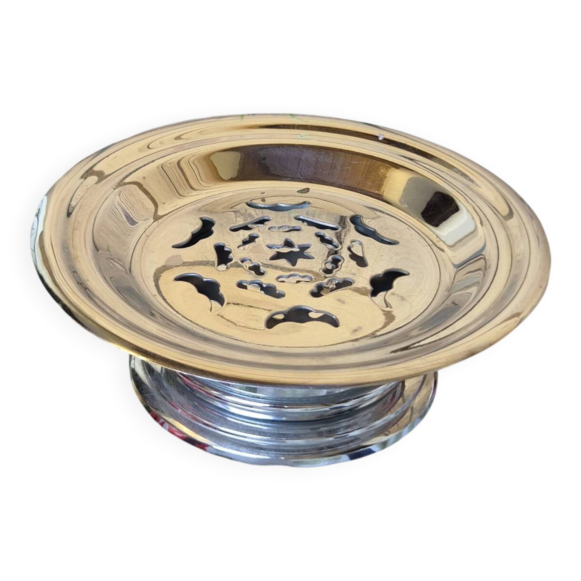 Presse-beurre Coquillor Florador vintage en métal chromé– Art de la ta