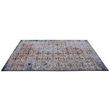 Gold blue wool rug