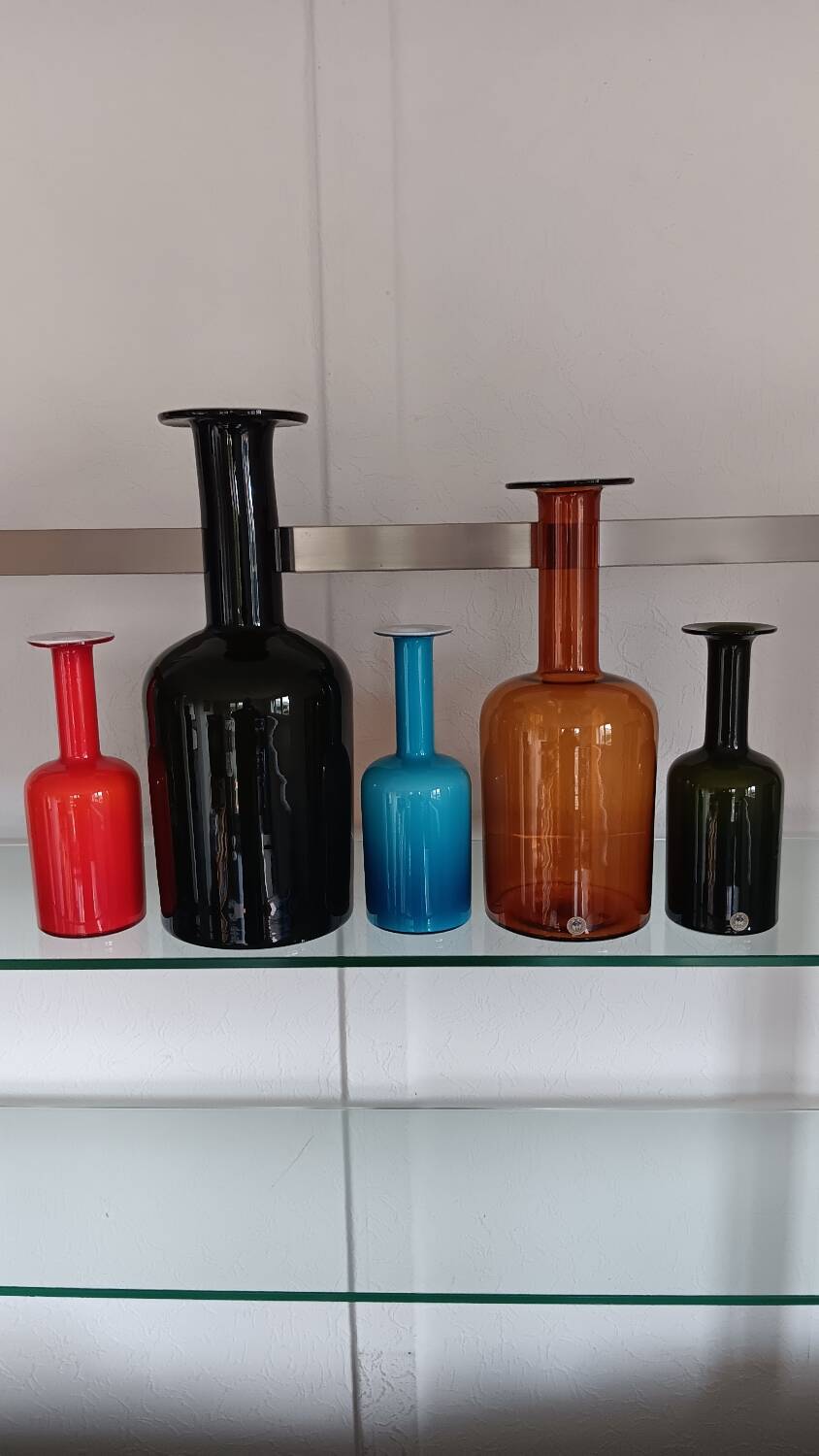 Set of 5 gulvase by otto brauer for holmegaard - denmark
