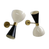 Pair of wall sconces in the style of Italian creations of the 50s