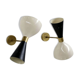 Pair of wall sconces in the style of Italian creations of the 50s