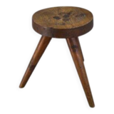 Gouge-carved stool, 1960s