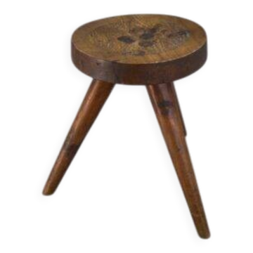 Tabouret sculpté à la gouge 1960’s