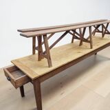 Large farmhouse table + two benches