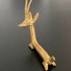 8 porte-couteaux forme antilope et crocodile en laiton
