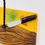 Square cheese board with knife Vallauris
