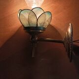 Wall lamp Lotus flower petal mother-of-pearl patinated chrome metal base dp 1123672