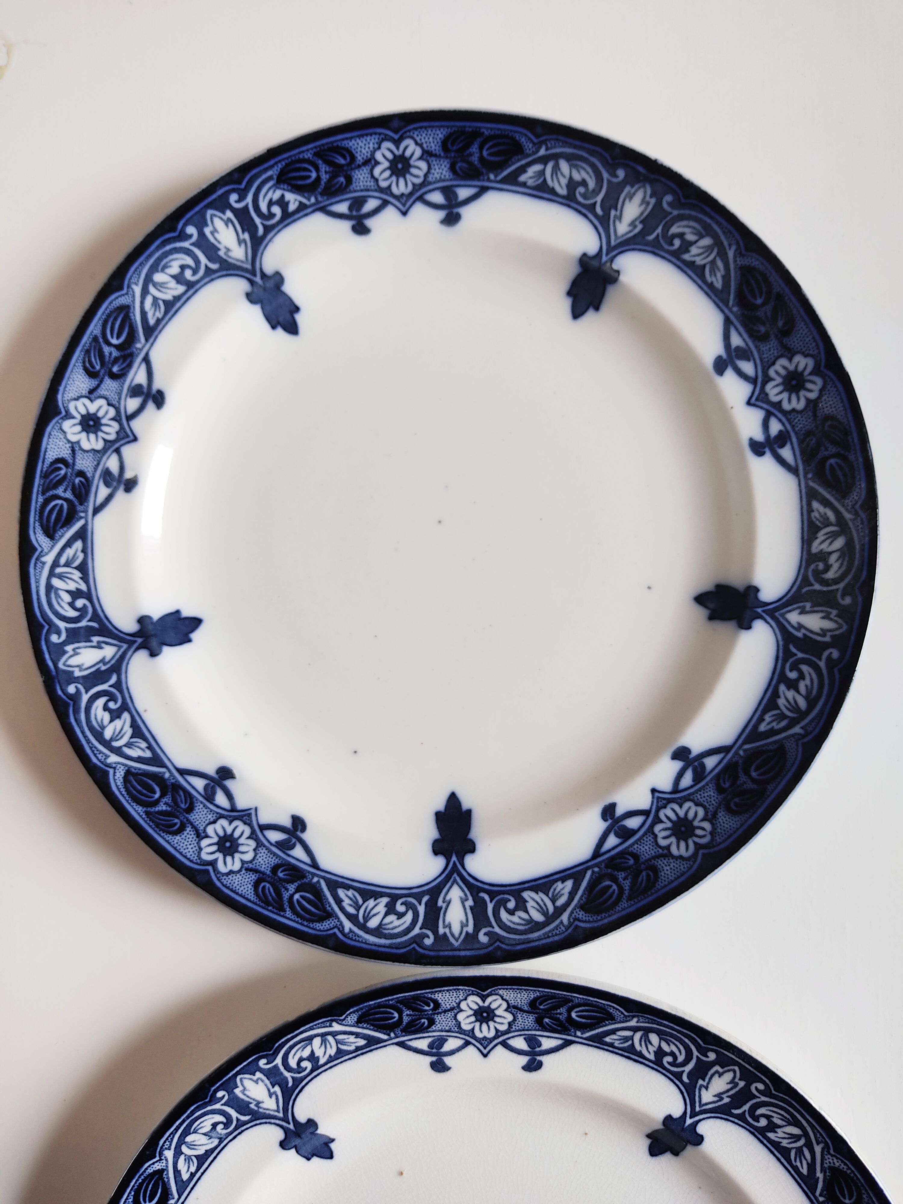 Paire d'assiettes anglaises décor bleu