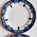 Paire d'assiettes anglaises décor bleu