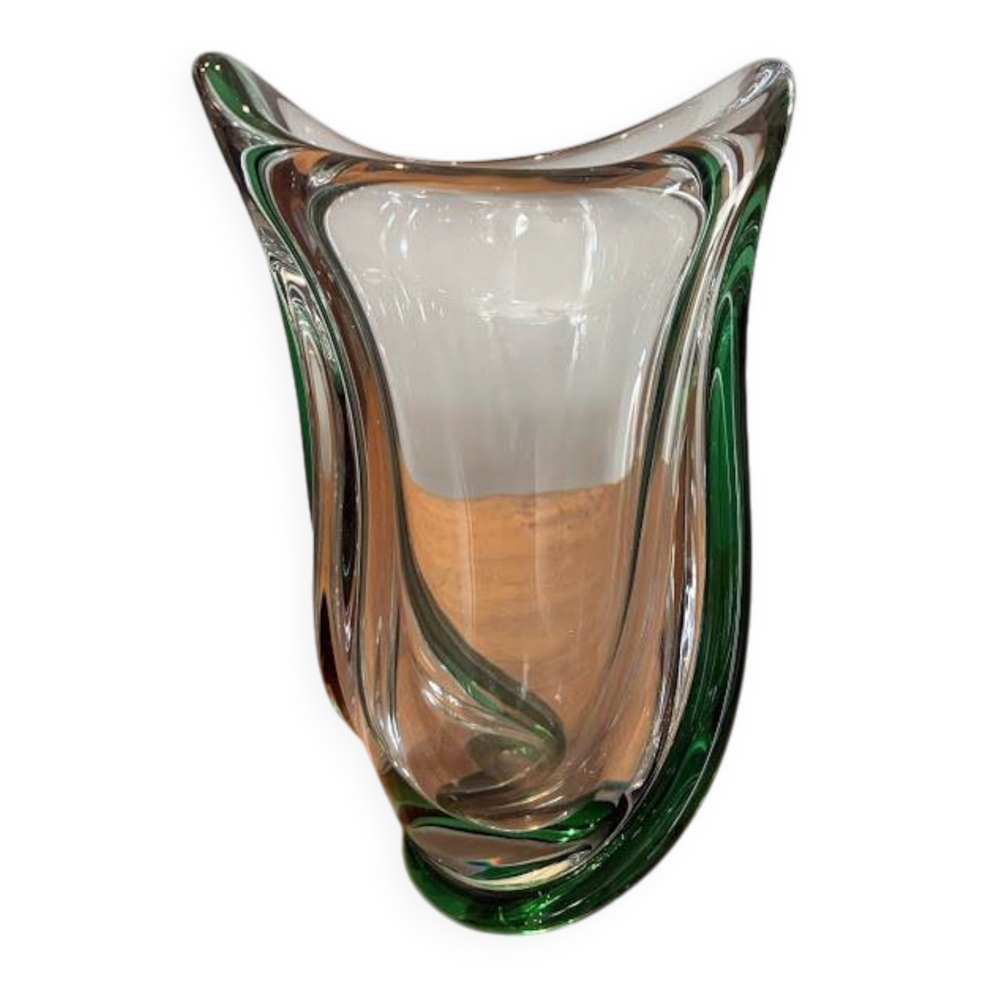 Grand vase torsadé cristal Saint-Louis signé