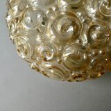 Ceiling lamp in amber glass from the 70s