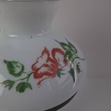 Mid-century Czech cast iron glass lamp vintage floral shade home lighting