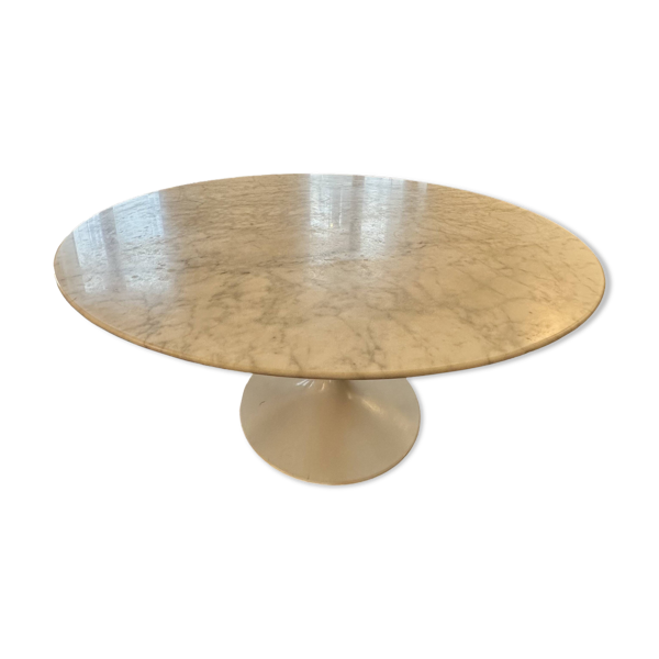 Table marbre Tulipe années 70 style Knoll à renover