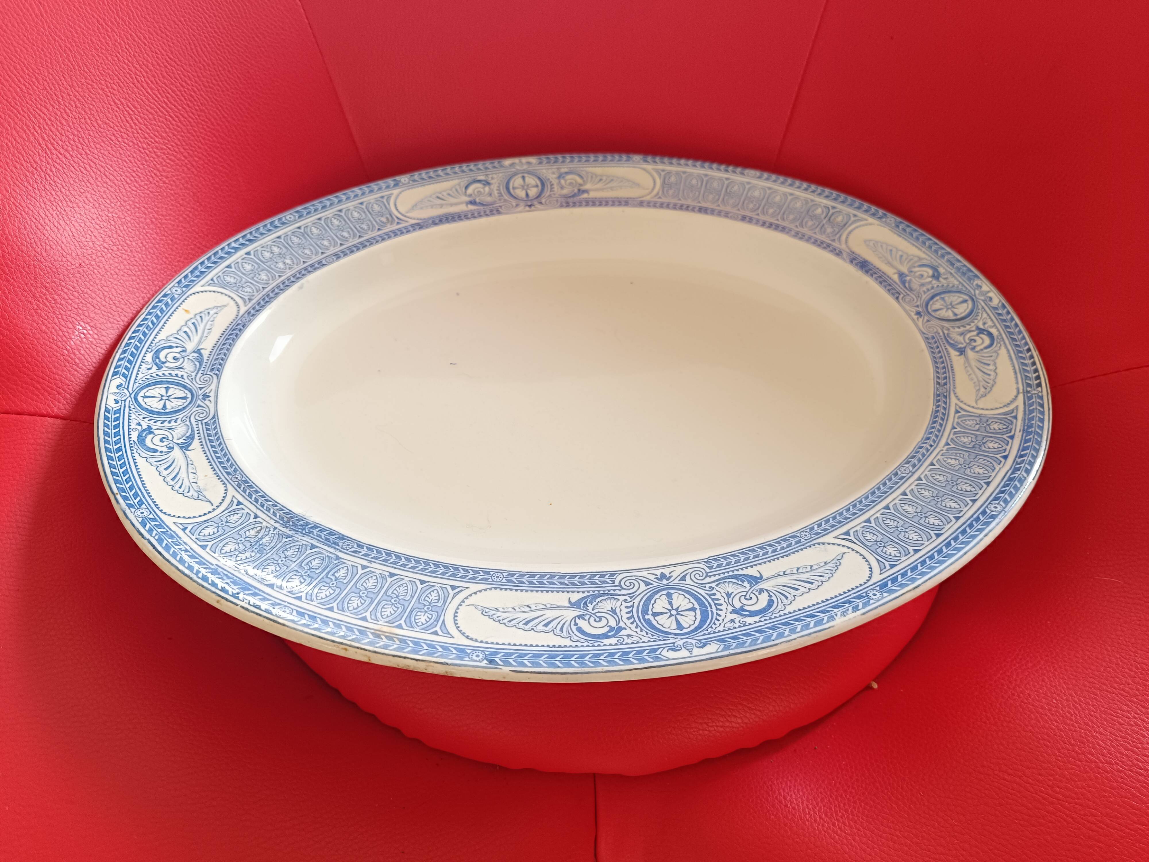Large white: blue dish. French Anglo Company.