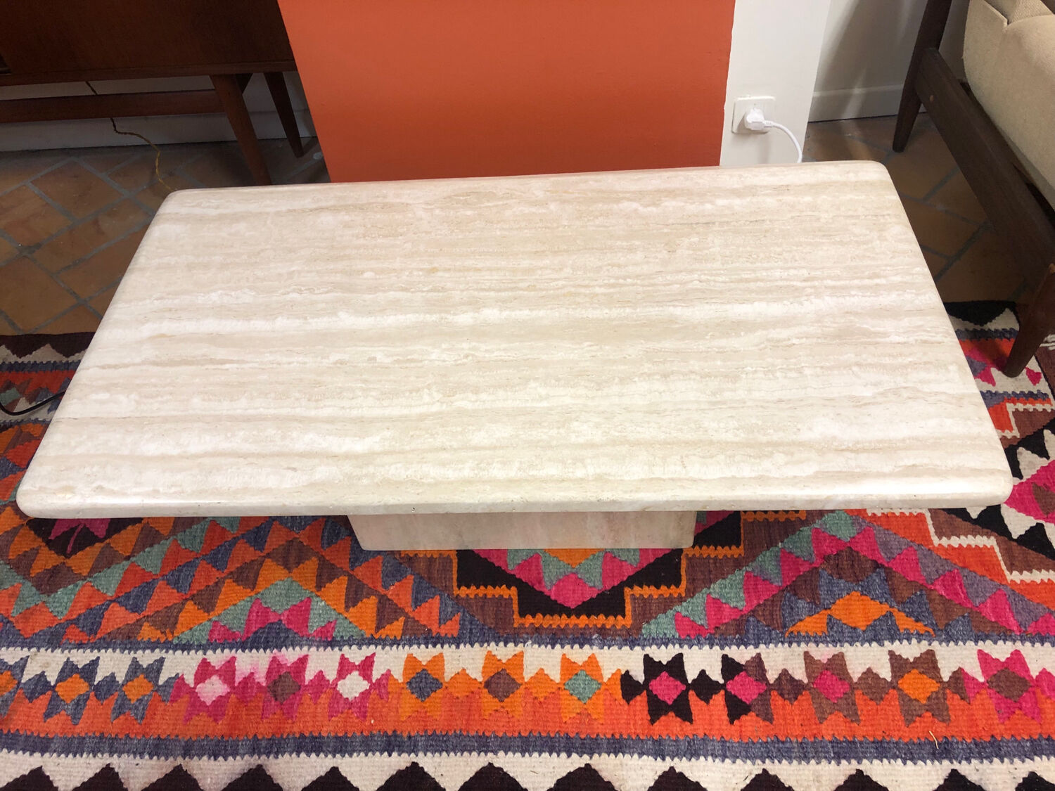 Travertine coffee table Italy 1970