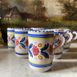 6 ceramic cups signed hc