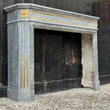 Louis XVI style half-moon fireplace in marble circa 1880