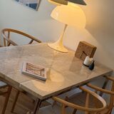 Table à manger de luxe en marbre chromé du milieu du siècle