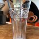 Large chiseled crystal vase