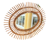 Miroir en rotin 1968