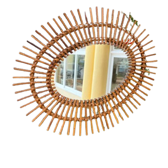 Miroir en rotin 1968