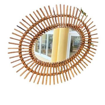 Miroir en rotin 1968