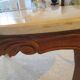 Oval coffee table - carved wood - white veined marble - Regency / Louis XV style