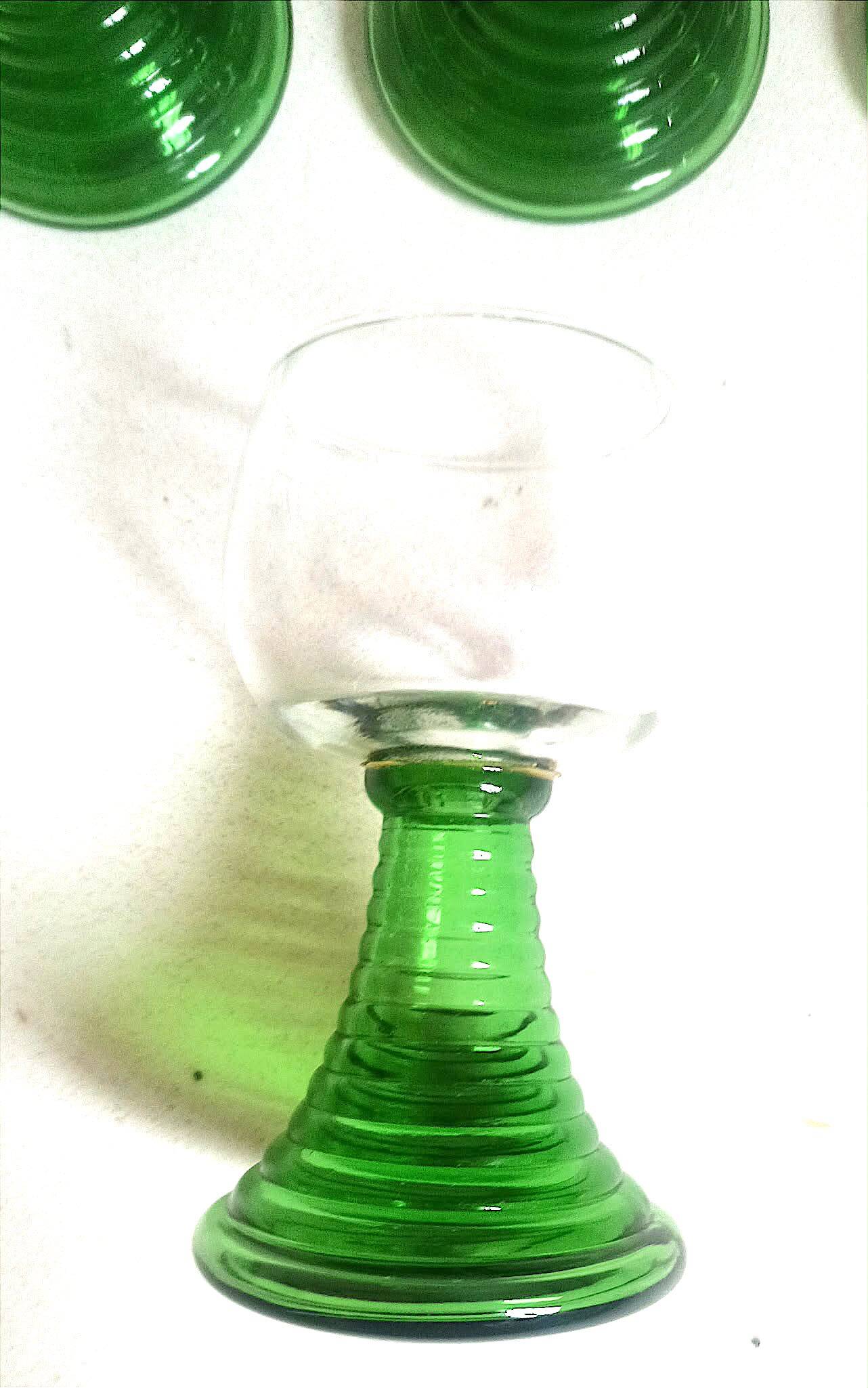 Set of 10 Alsatian Roemer glasses from the 1970s, height 16 cm.