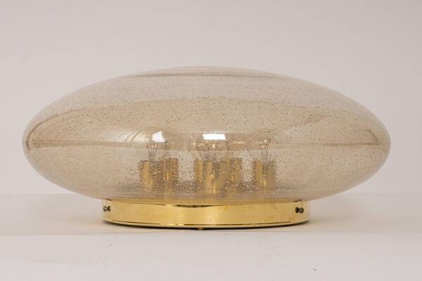 plafonnier en verre fumé par Limburg, Allemagne, années 1960