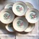 8 Old hollow earthenware plates, Manufacture d'Onnaing