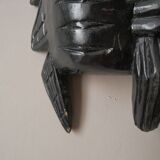 Decorative mask hand carved in tribal ethnic painted wood