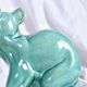 Art Deco Cracked Ceramic Teddy Bear Statue by LV Ceram