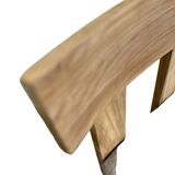 Chaise en bois massif avec assise aspect lin