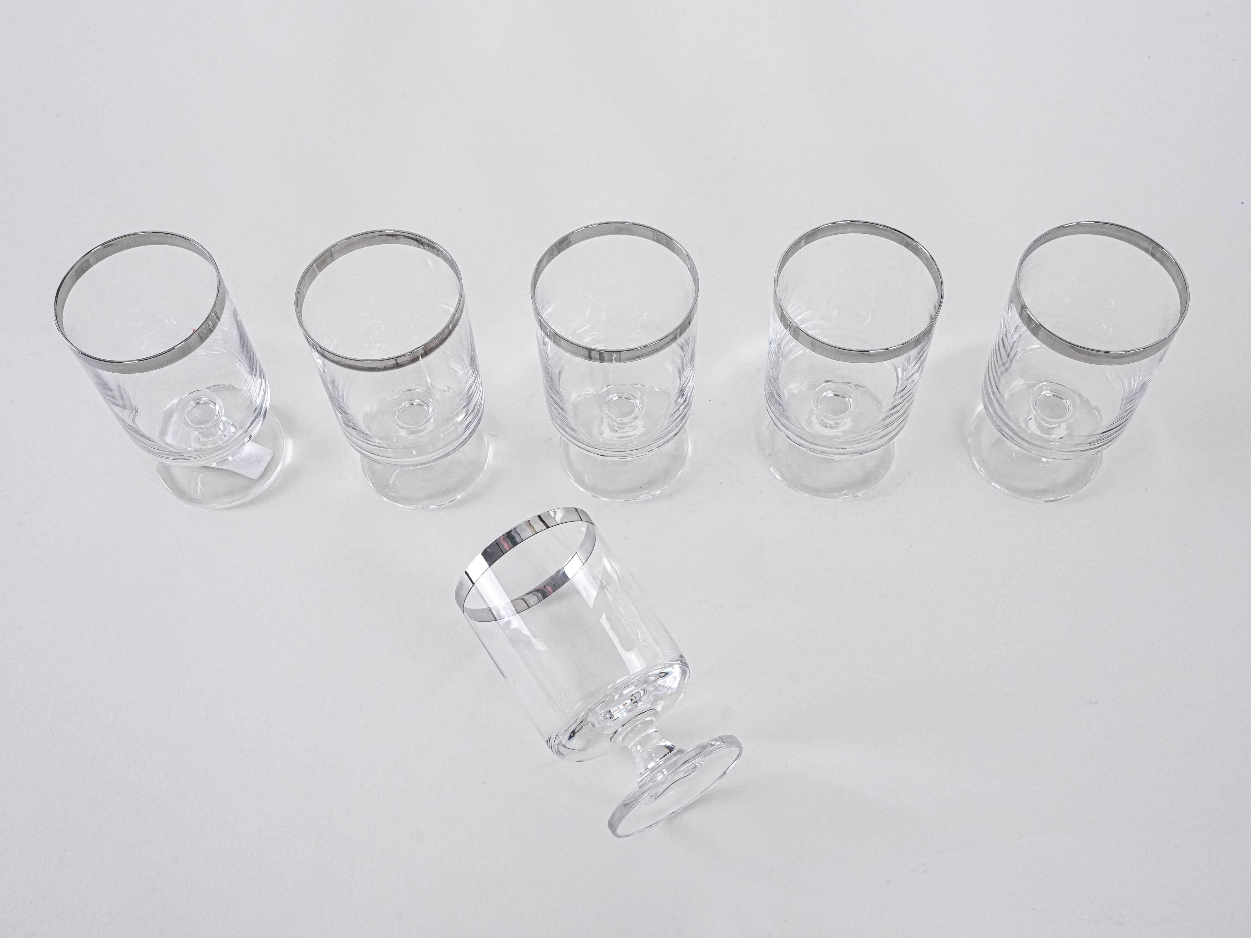 Set of glasses, Hollywood Regency style, 1970s, made in Italy