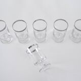 Set of glasses, Hollywood Regency style, 1970s, made in Italy