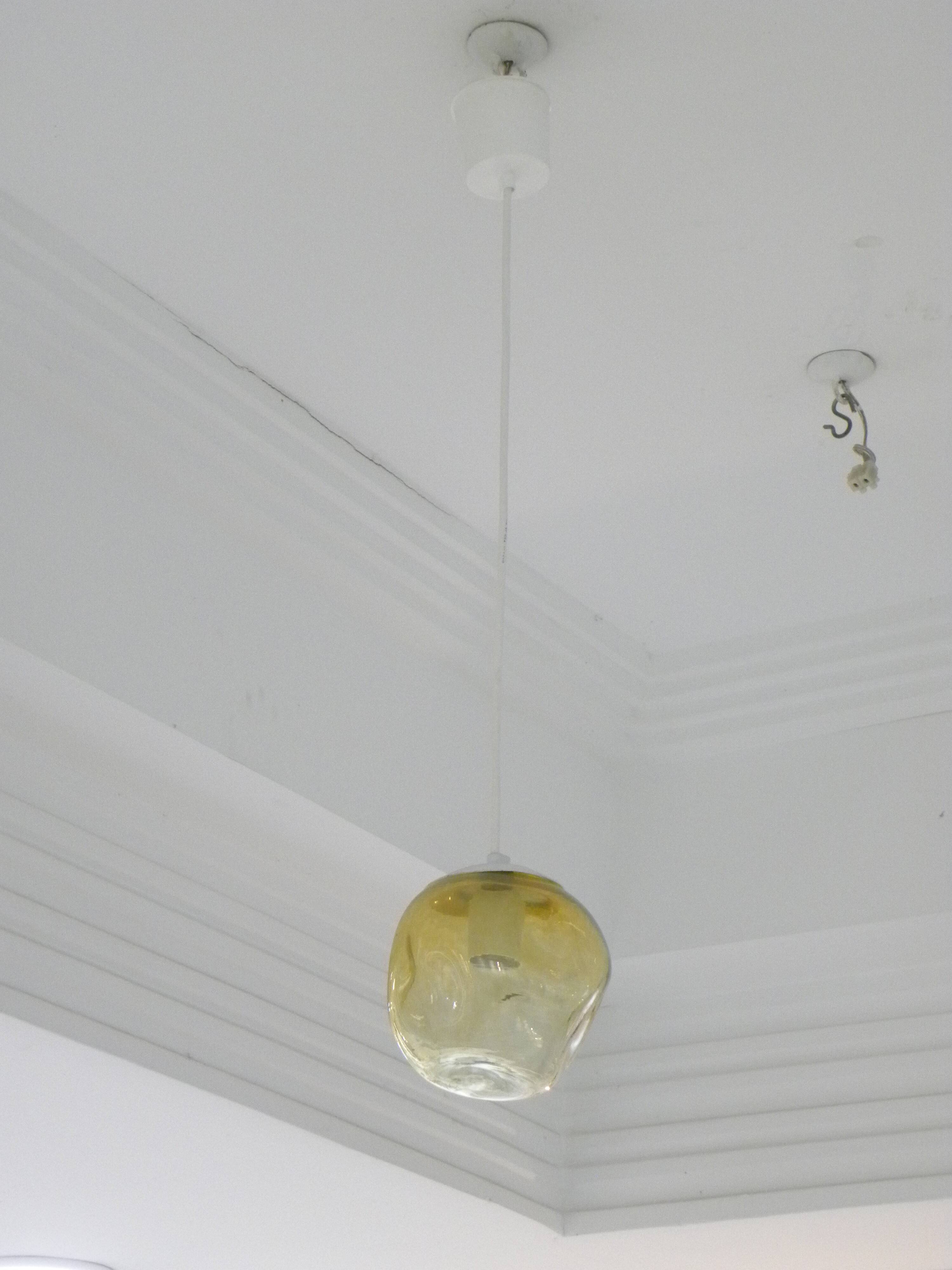 Amber glass suspension vintage ceiling lamp retro design