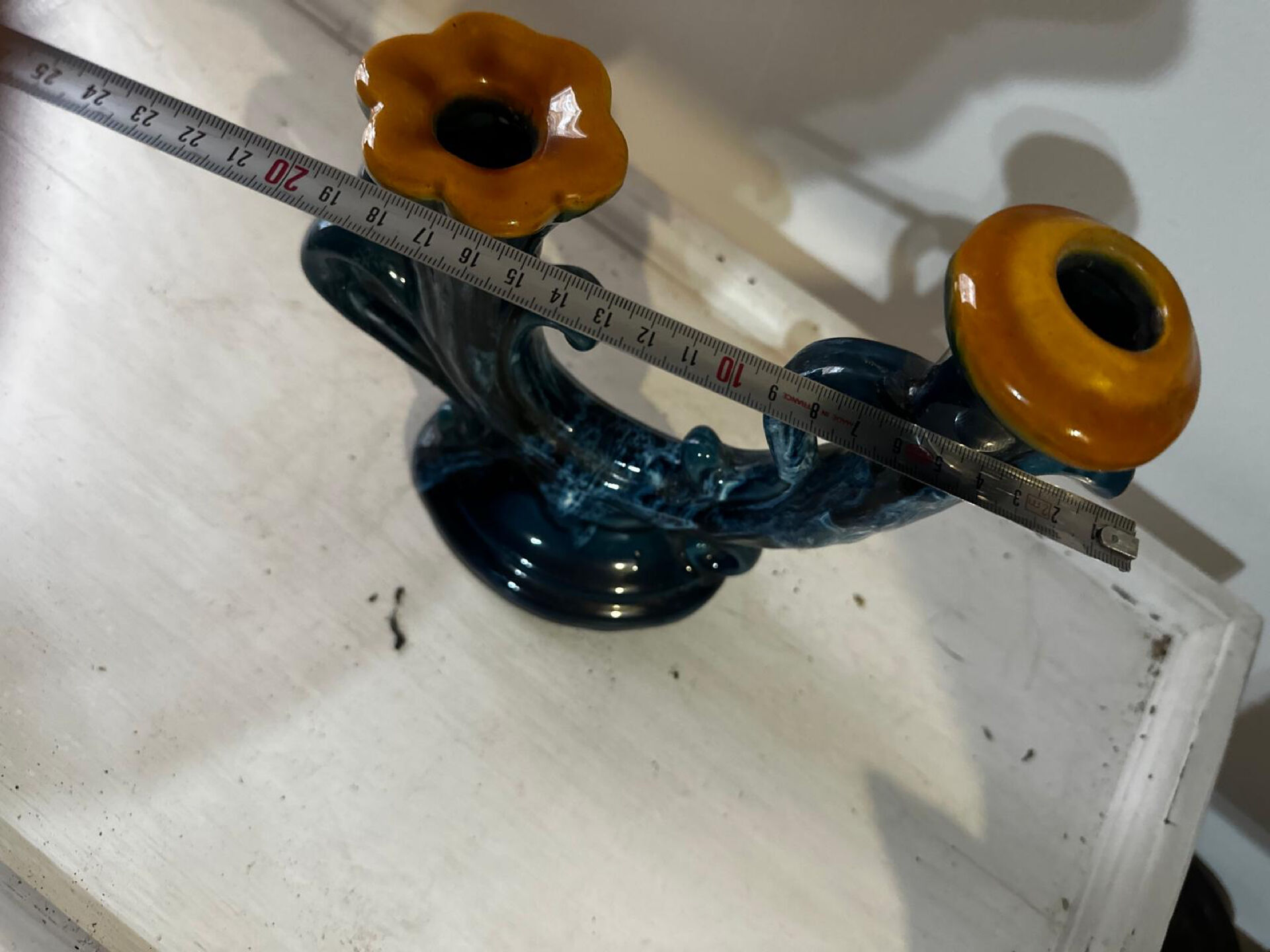 Vintage ceramic organic candlestick